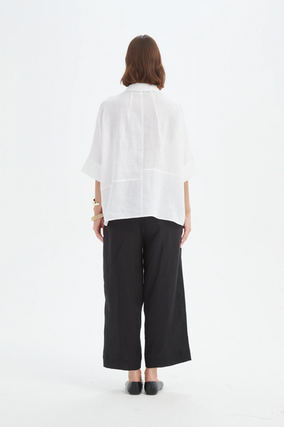 Seam Detail Boxy Shirt - White