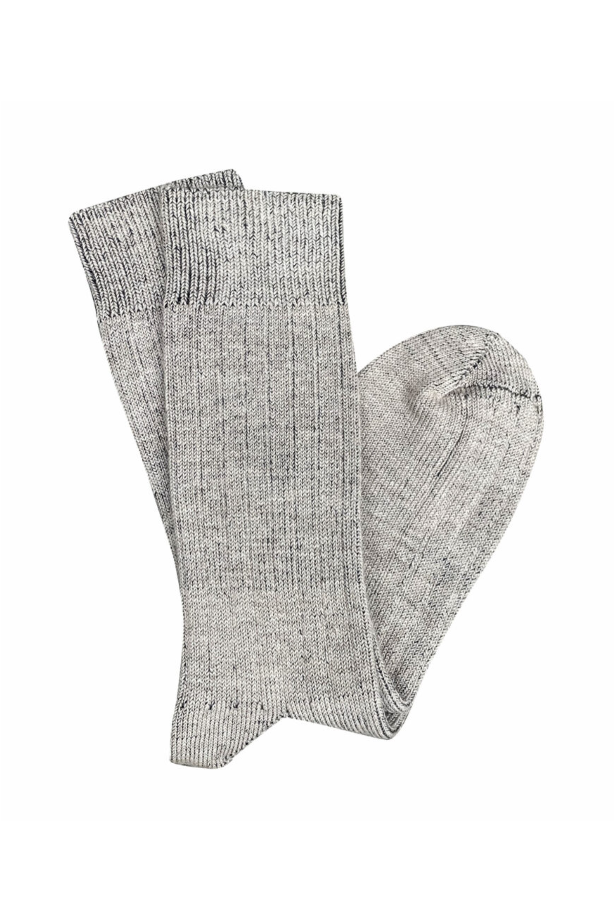 Short Rib Merino Wool Socks - Greige
