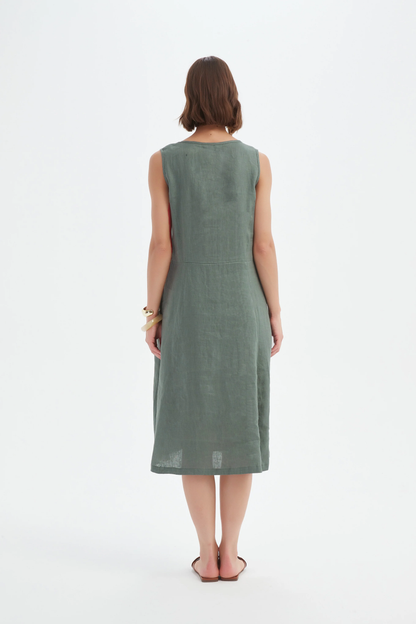 Sleeveless Pocket Dress - Petrol