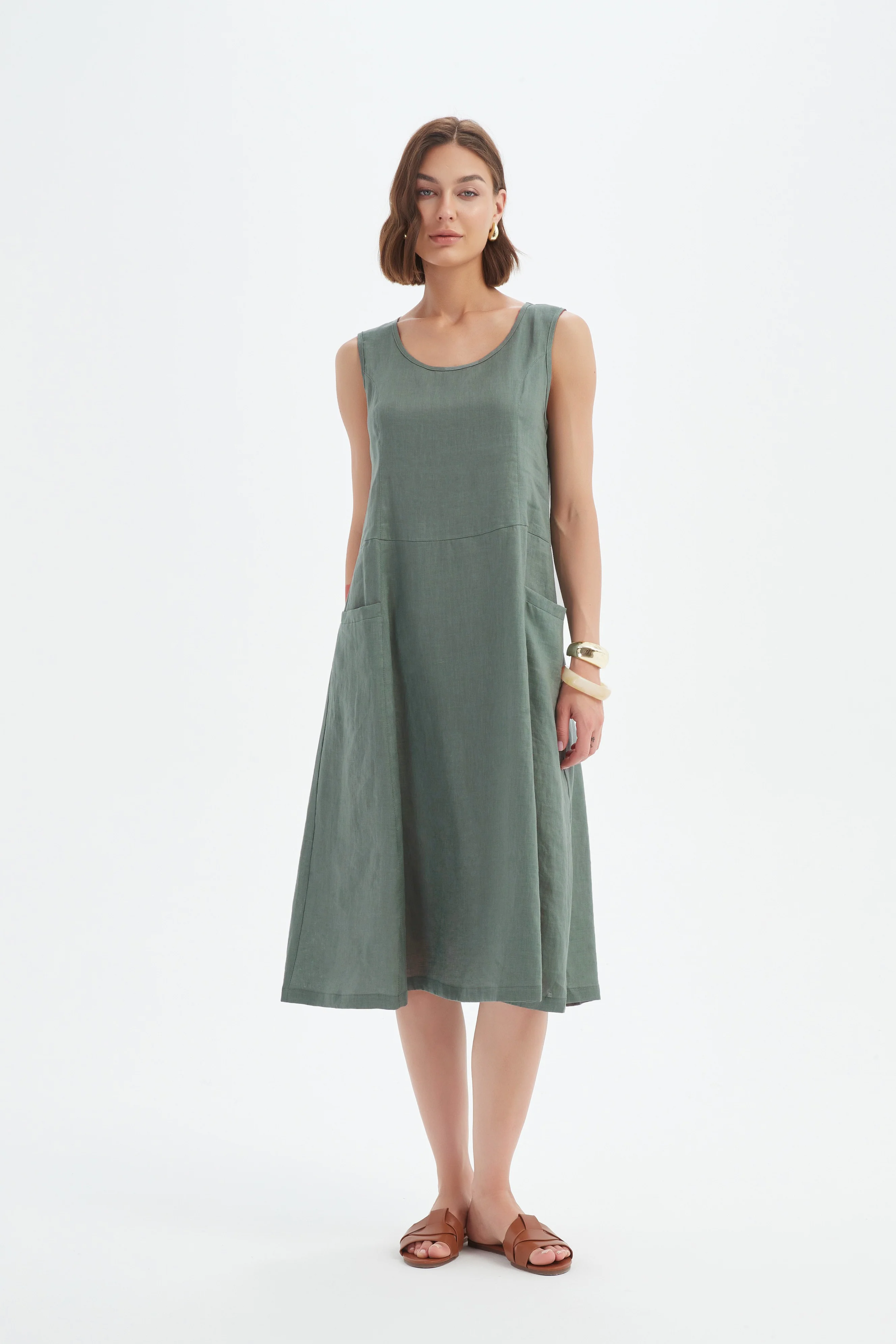 Sleeveless Pocket Dress - Petrol