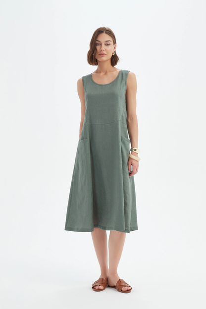 Sleeveless Pocket Dress - Petrol