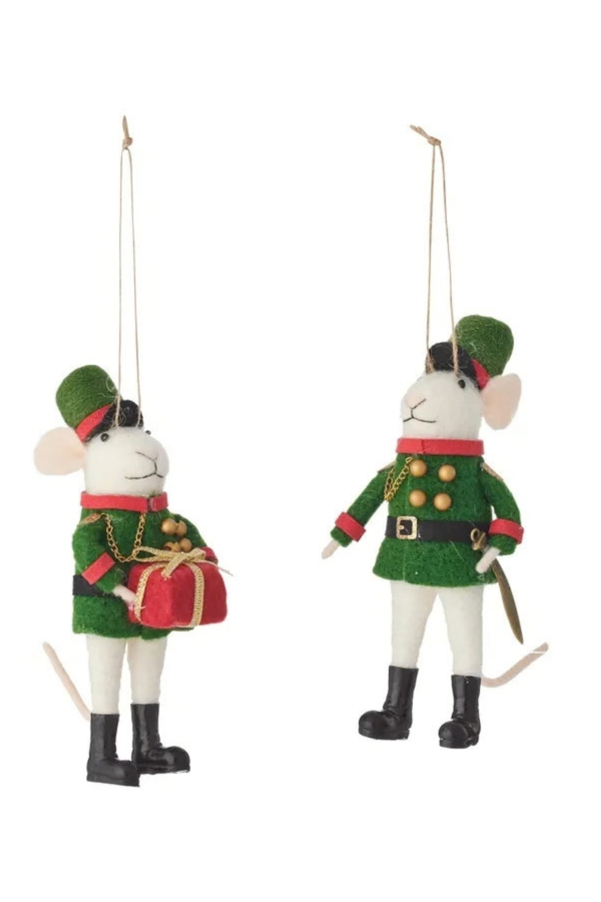 Soldier Mouse Felt Ornament With Sword or With Present