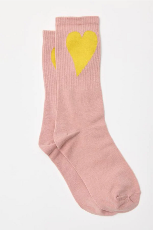 Blush Socks Yellow Heart