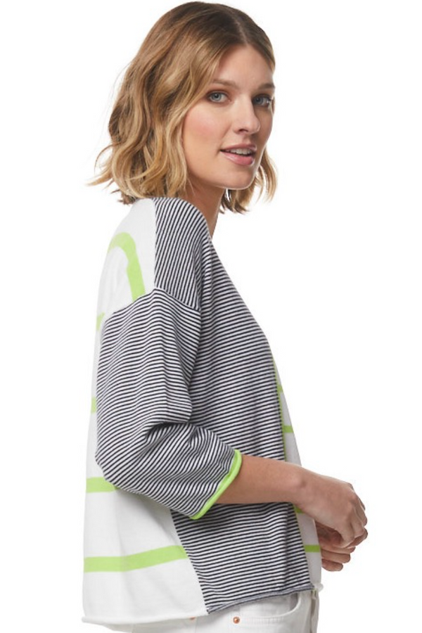 Stripe Detail Top - White
