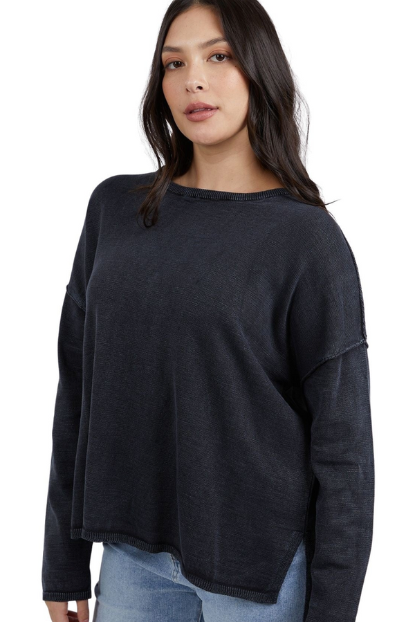 Tahlia L/S Knit - Washed Black