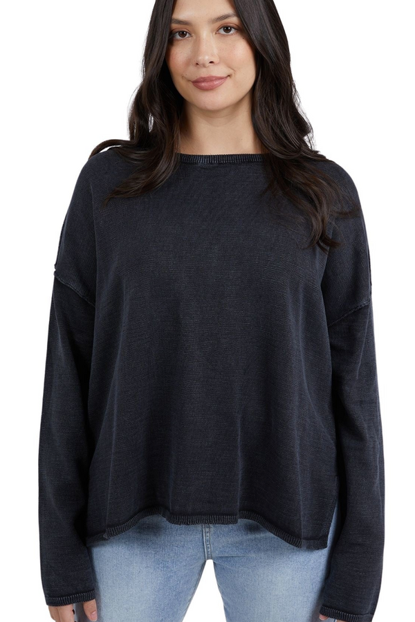 Tahlia L/S Knit - Washed Black