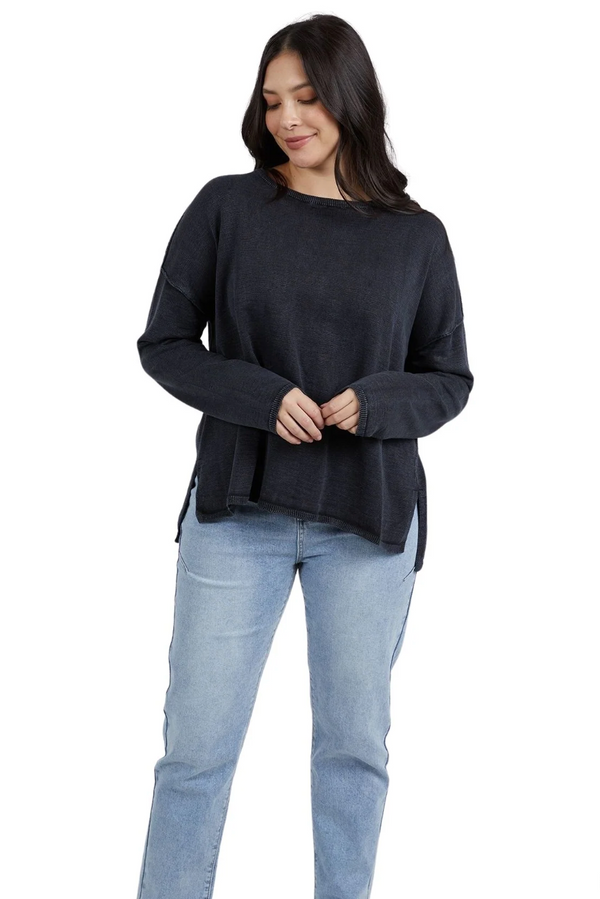 Tahlia L/S Knit - Washed Black