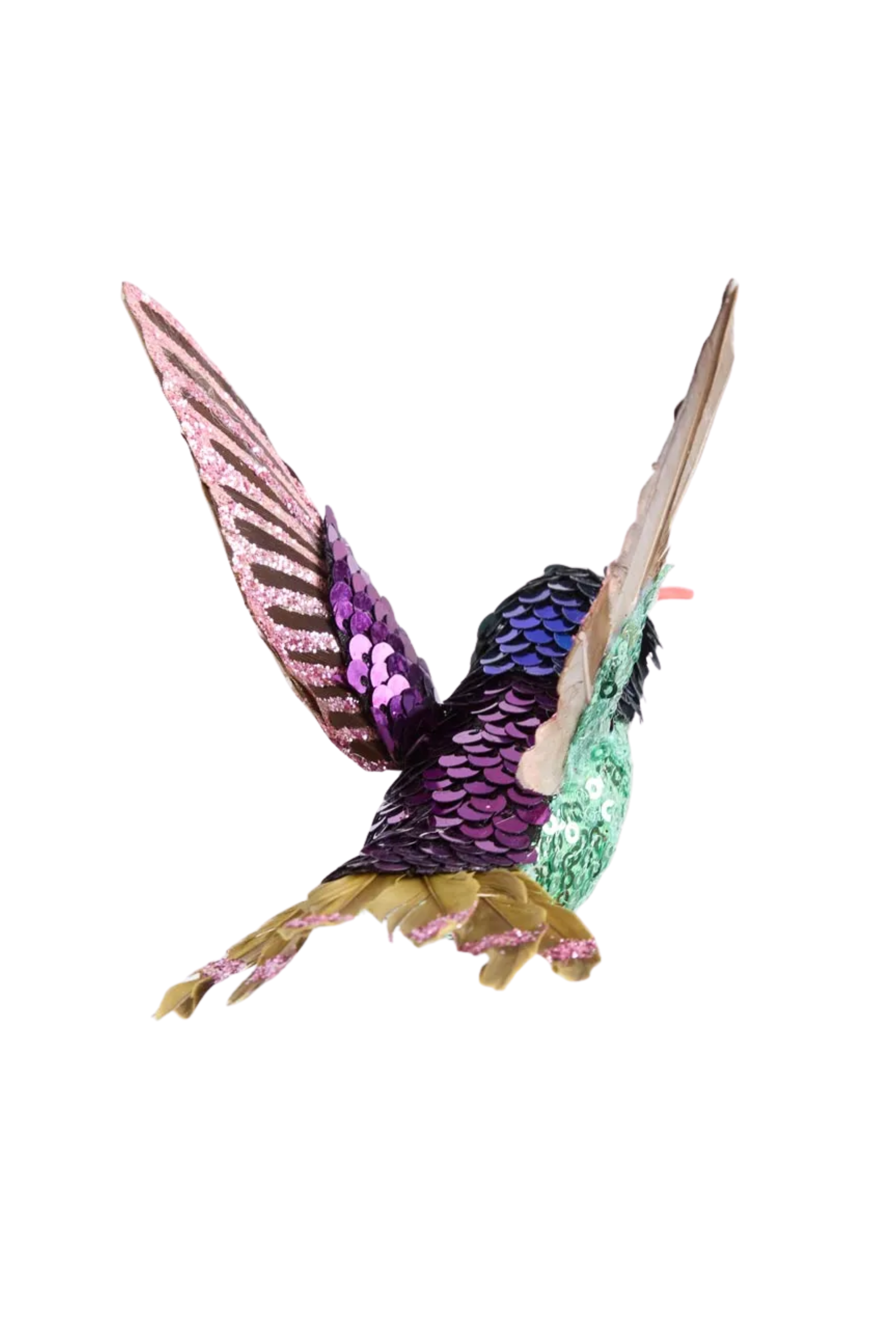 Teal Sequin Hummingbird Tree Decoration