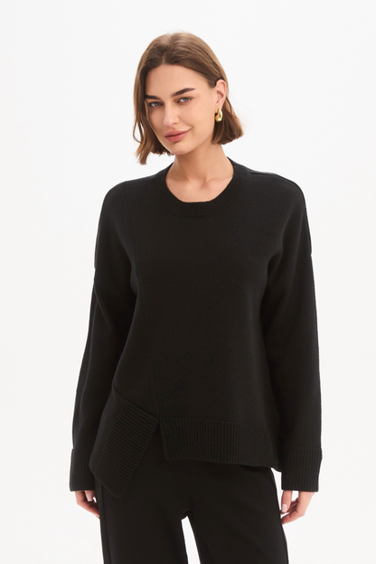 Textured Cuff Knit - Black