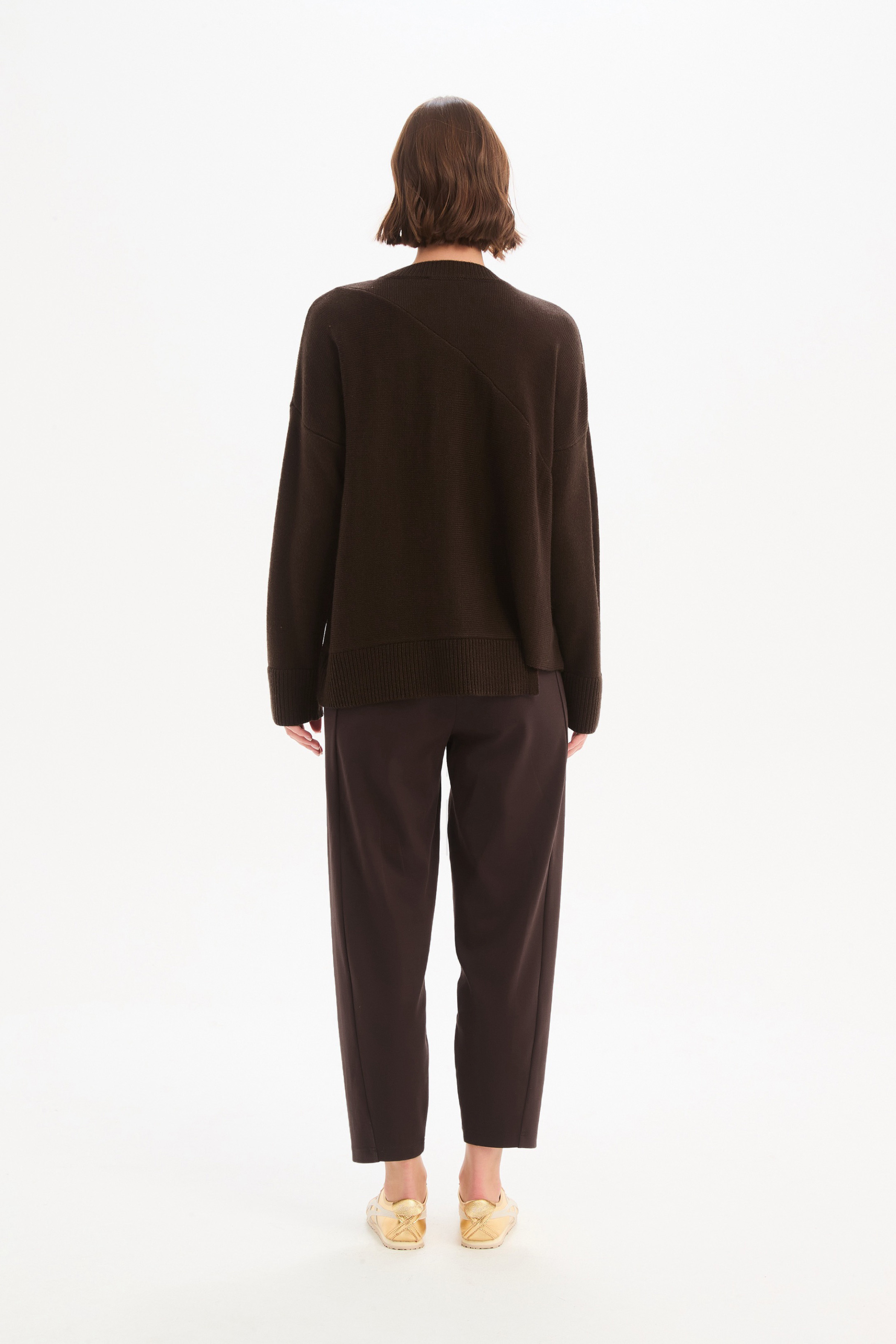 Textured Cuff Knit - Chocolate