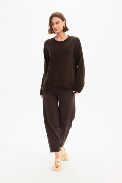 Textured Cuff Knit - Chocolate