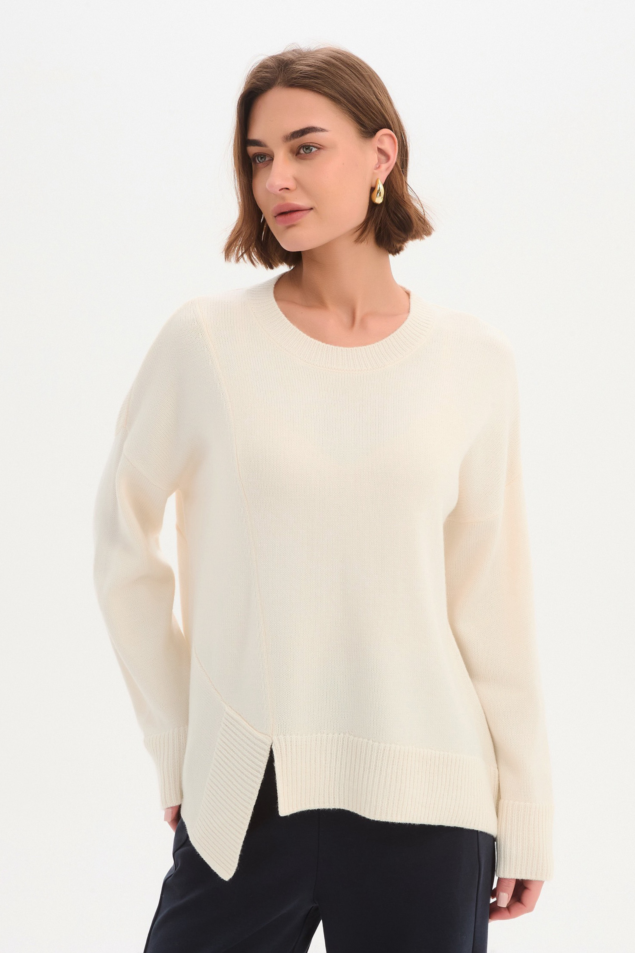 Textured Cuff Knit - Cream