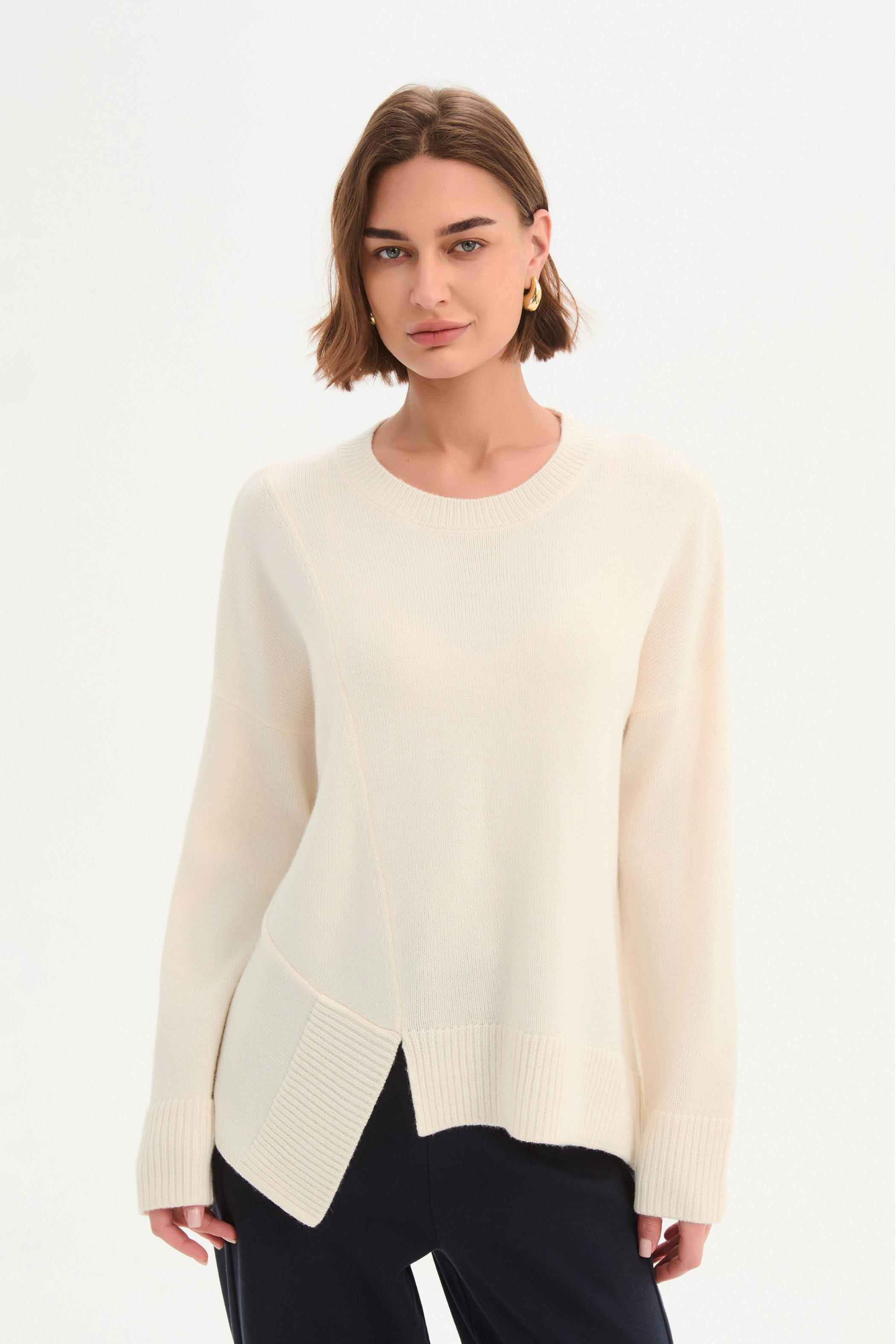 Textured Cuff Knit - Cream