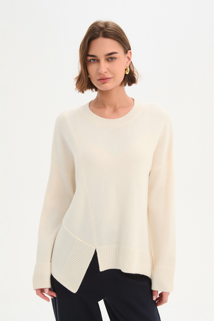 Textured Cuff Knit - Cream
