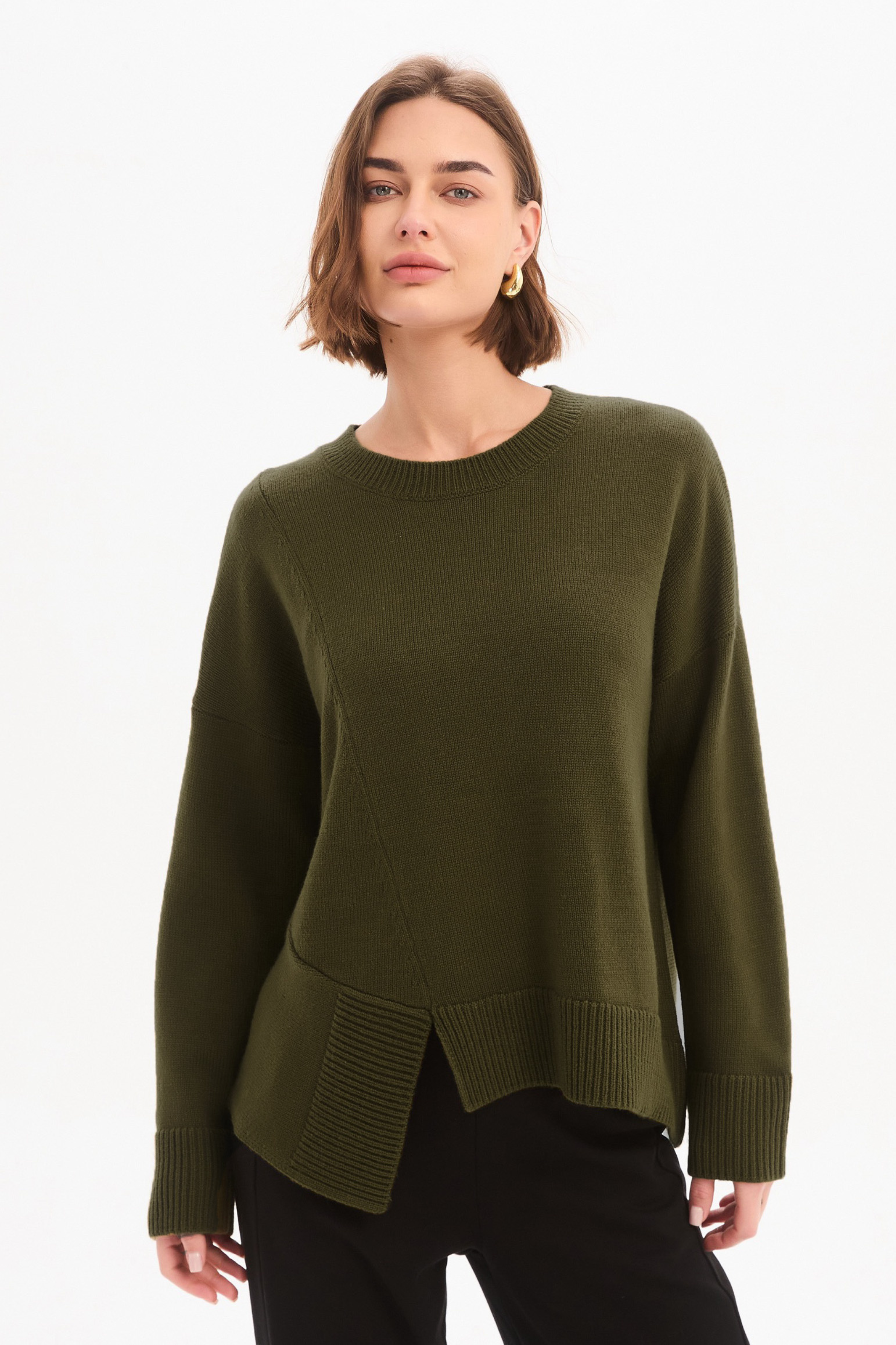 Textured Cuff Knit - Khaki