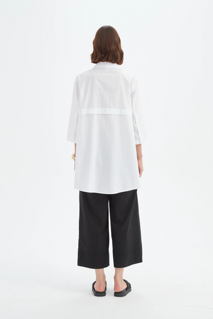 Tiered Front Shirt - White