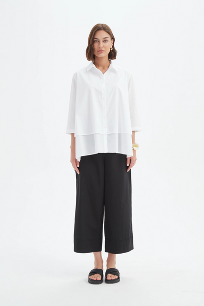 Tiered Front Shirt - White