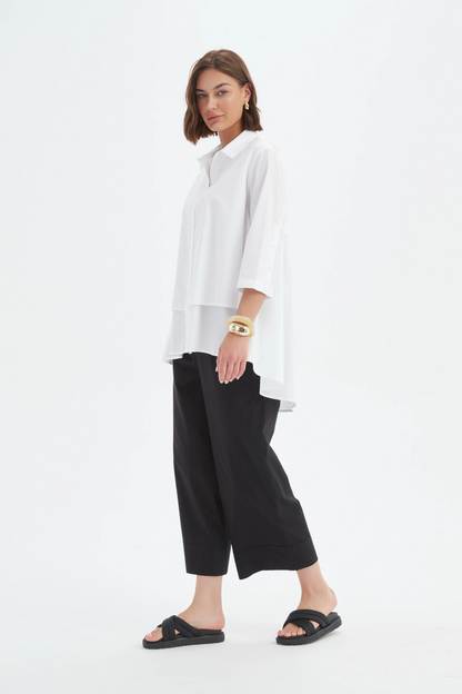 Tiered Front Shirt - White