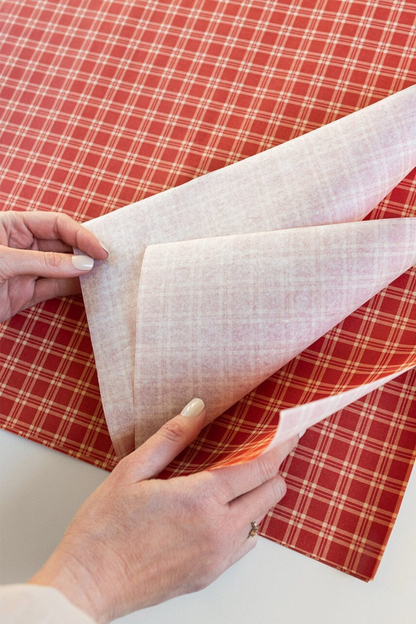 Tissue Paper - Xmas Red Check 4 Pk