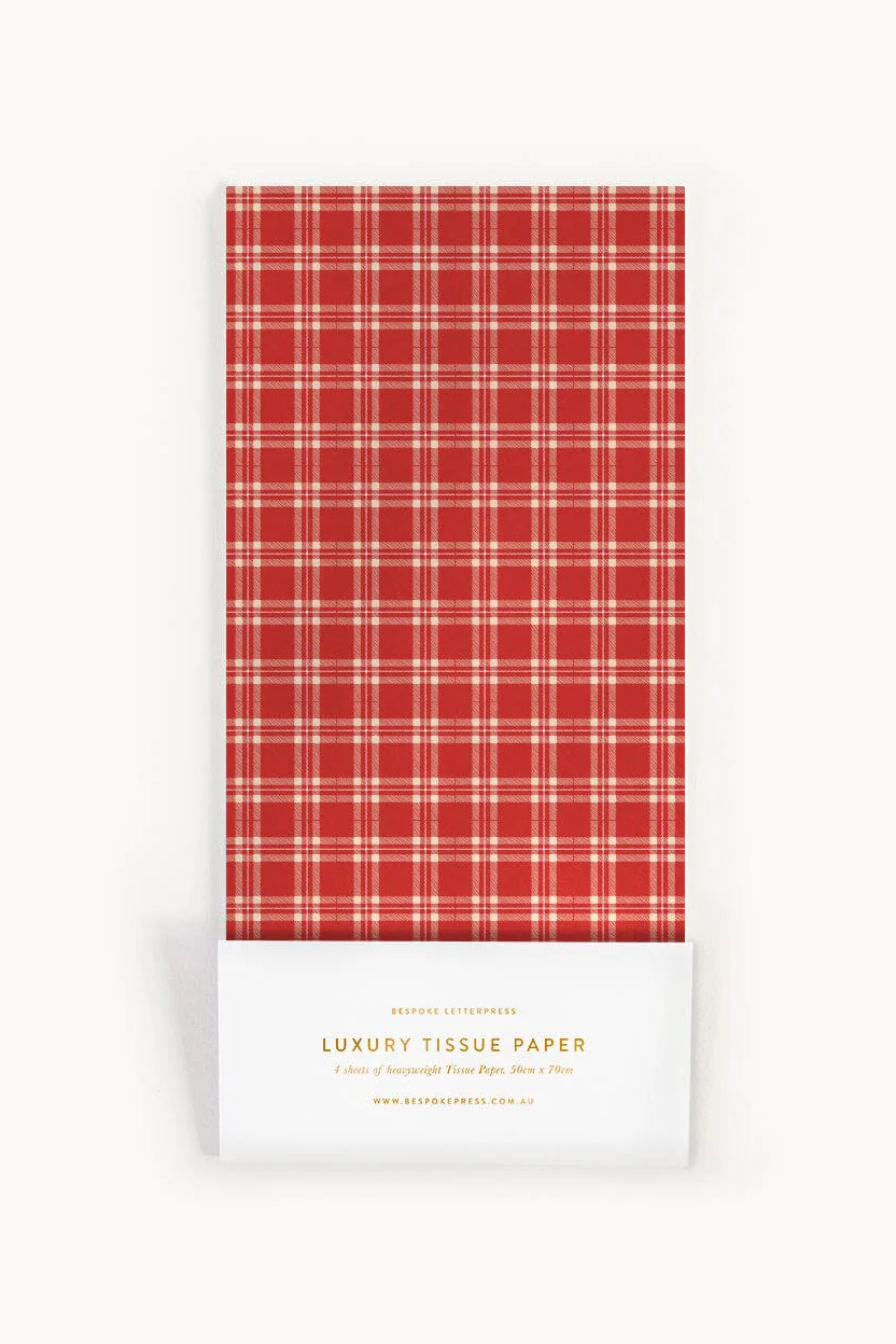 Tissue Paper - Xmas Red Check 4 Pk