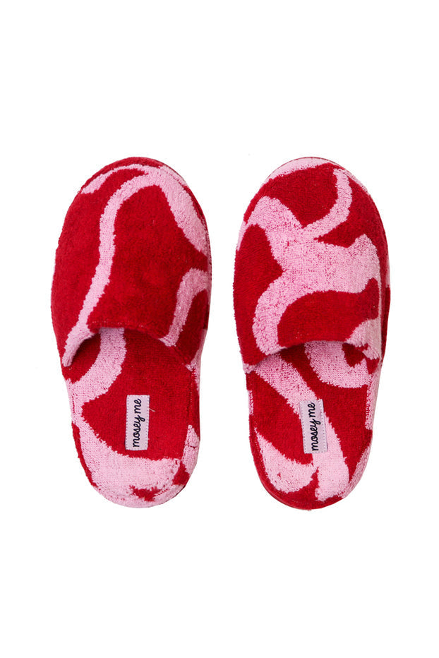Mosey & Me Terry Slippers - Ribbon