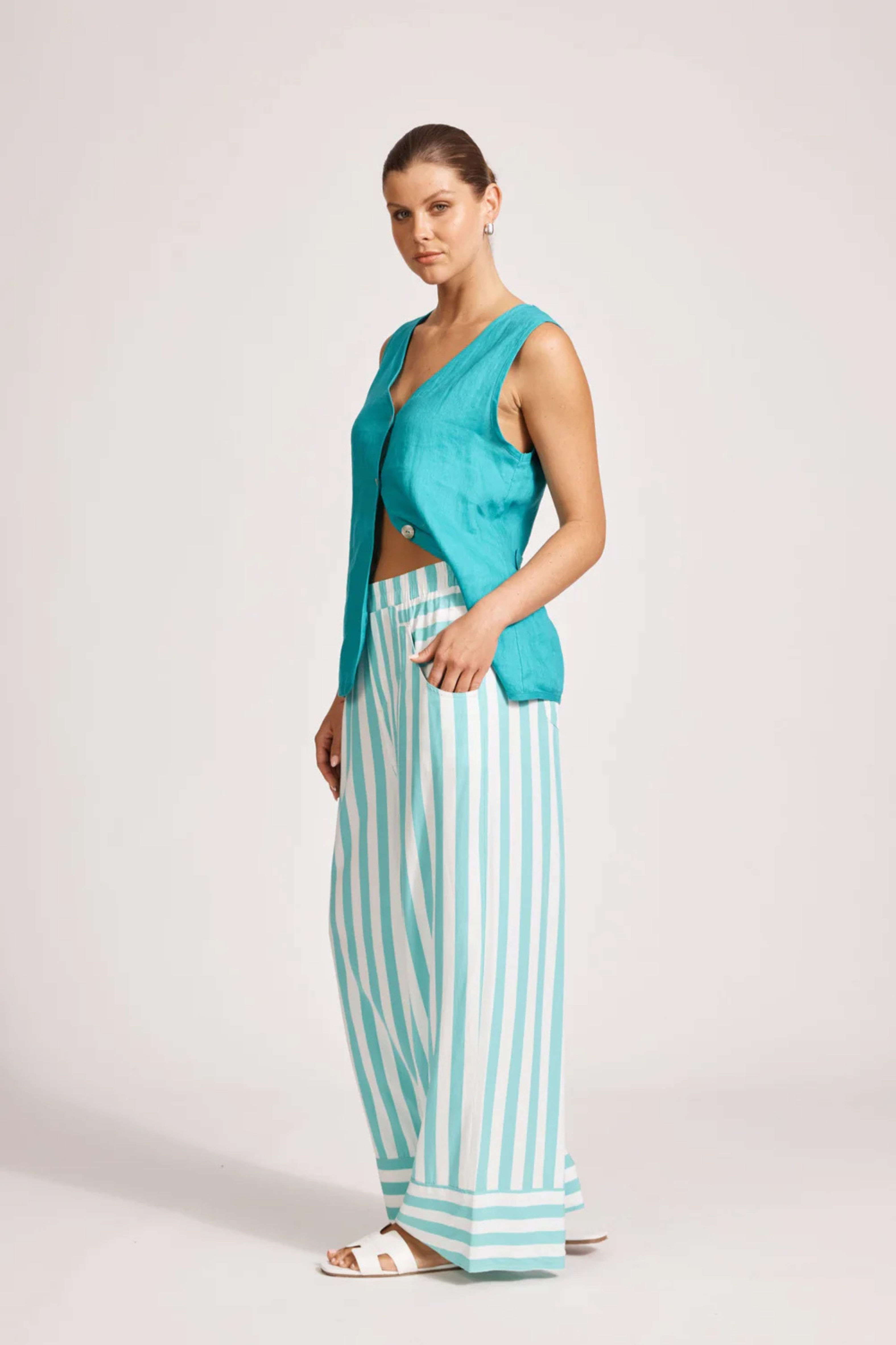 Treville Stripe Pant - Aqua