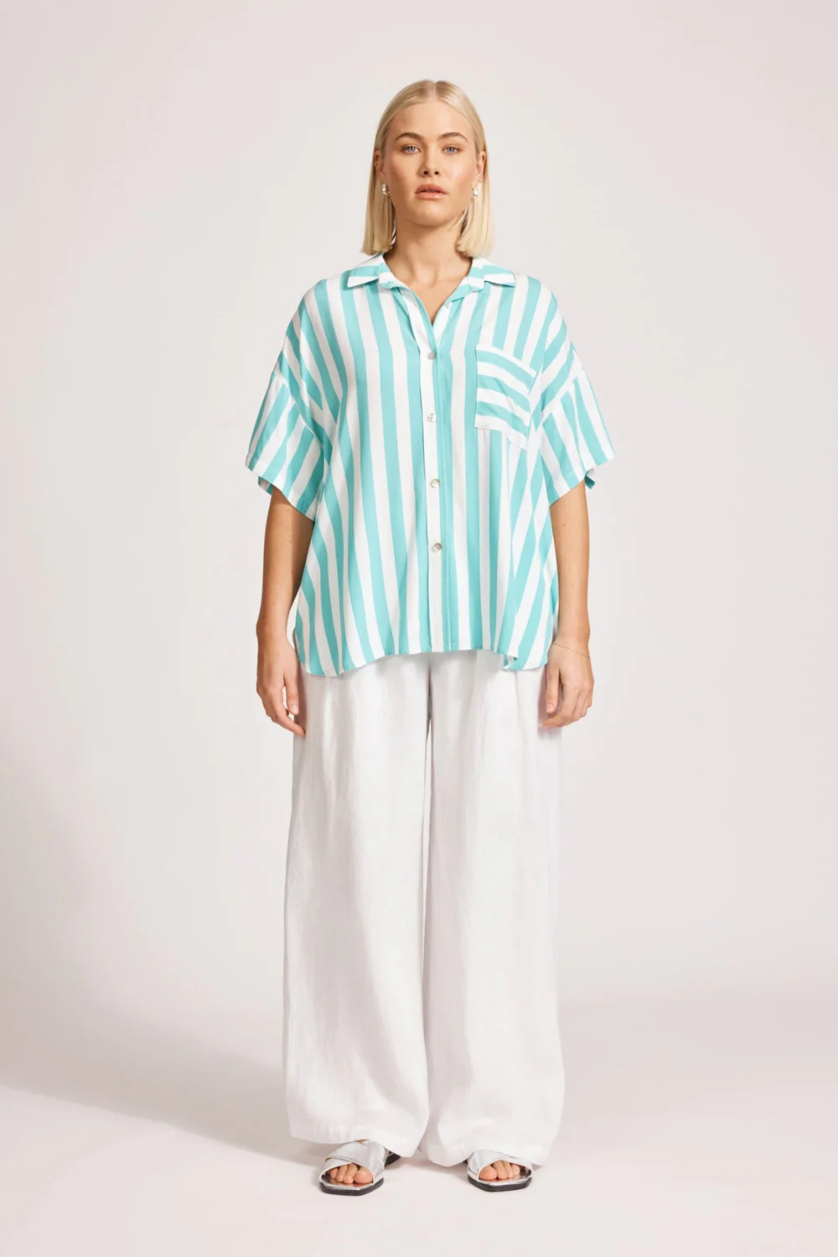 Treville Stripe Shirt - Aqua