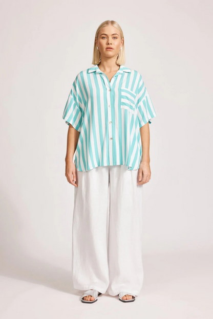 Treville Stripe Shirt - Aqua