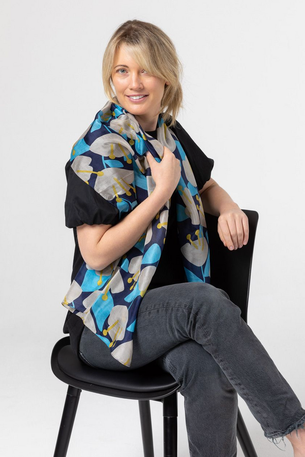 Tulip Silk Scarf - Cob/Yell