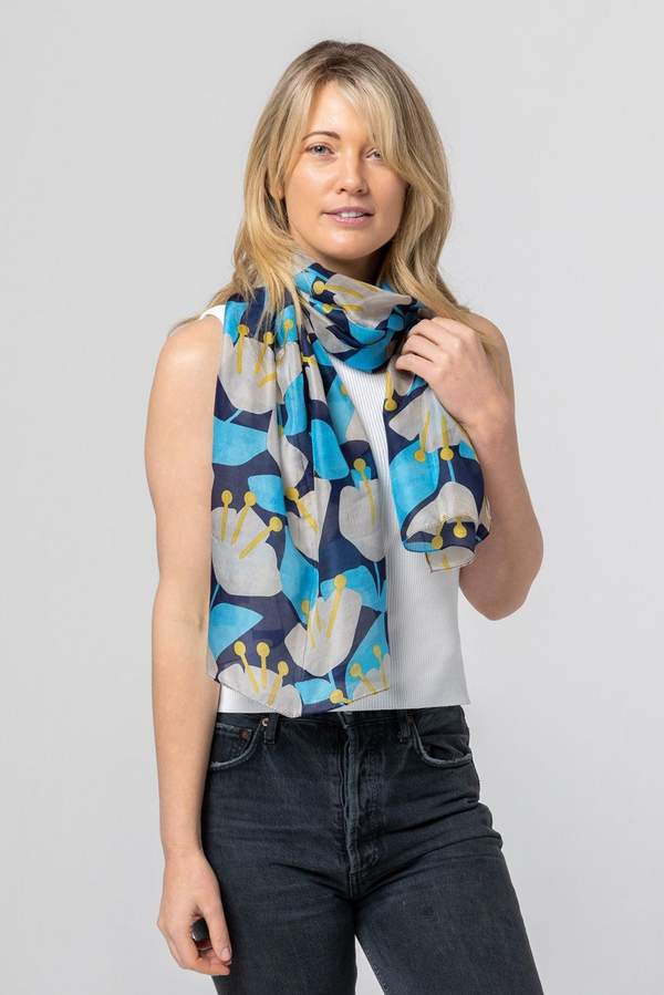 Tulip Silk Scarf - Cob/Yell