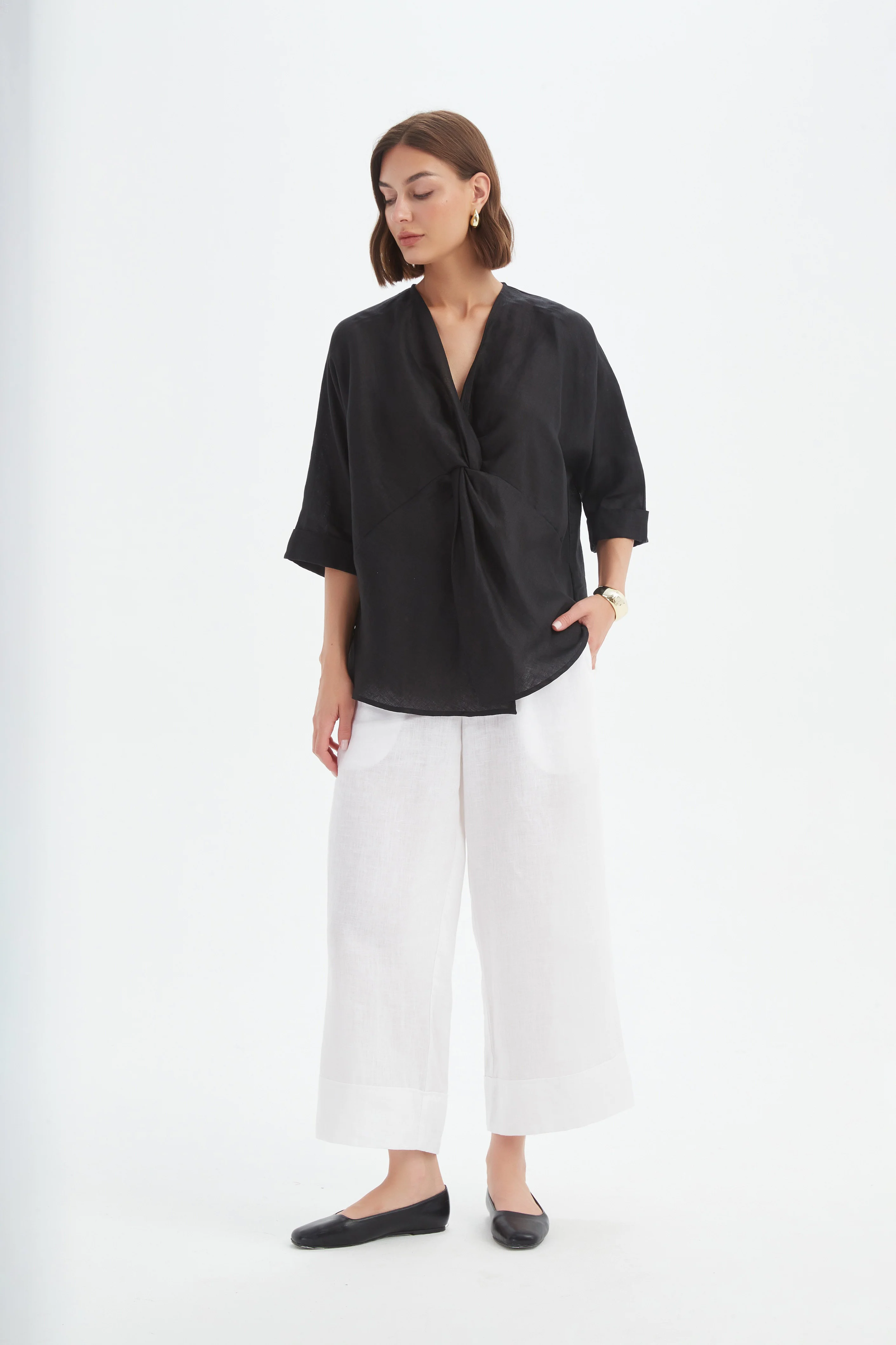 Twist Front Top - Black