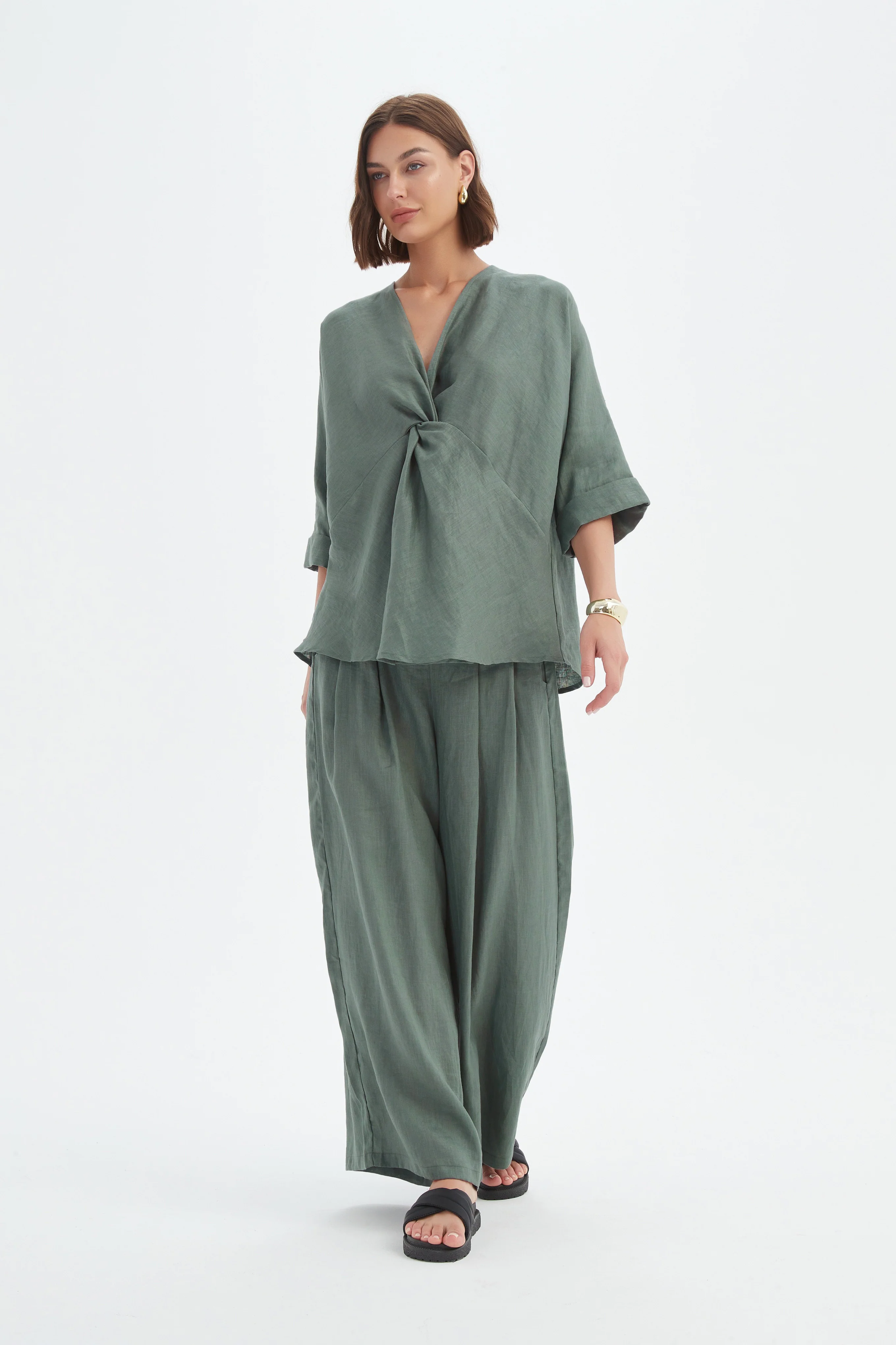 Twist Front Top - Petrol