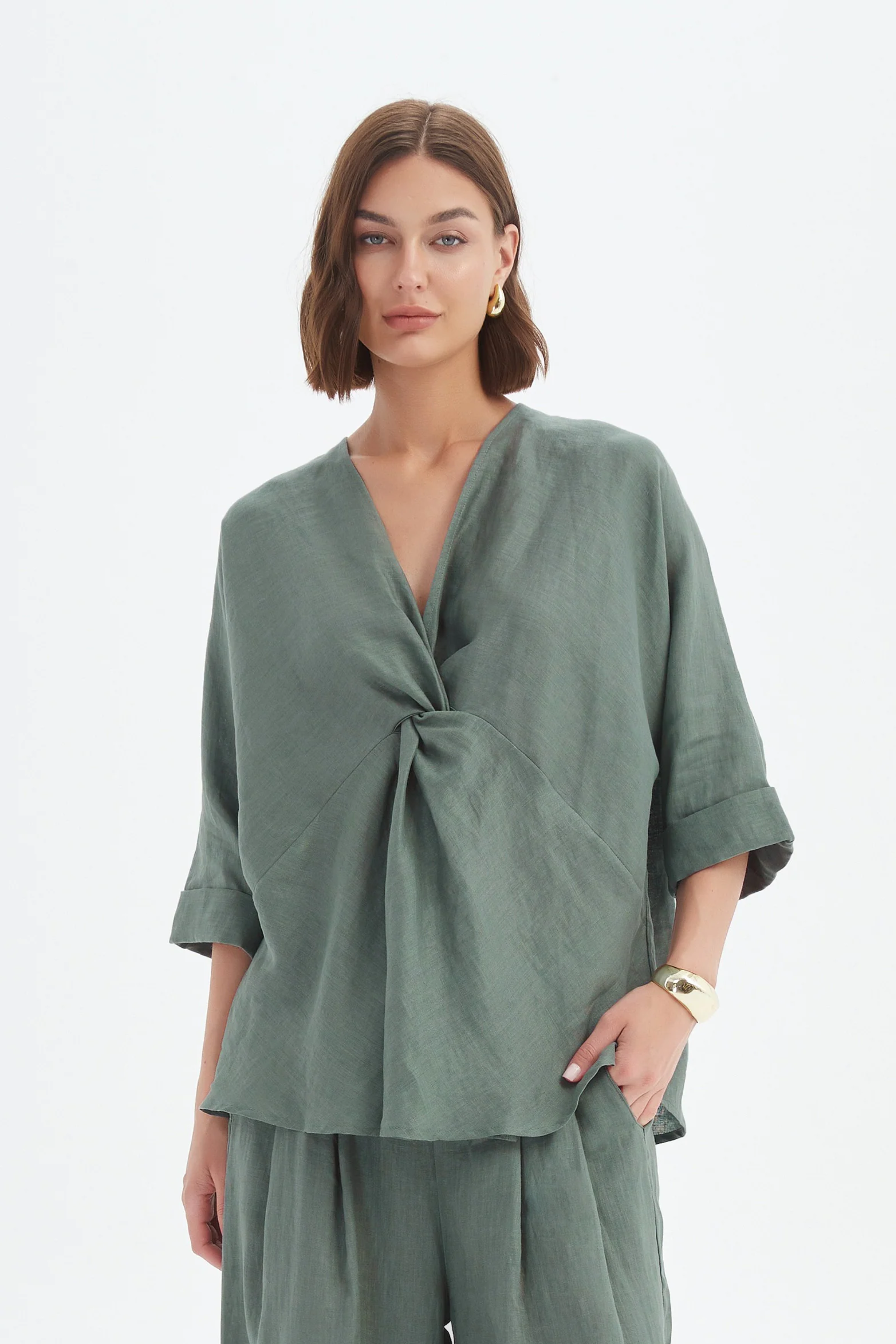 Twist Front Top - Petrol