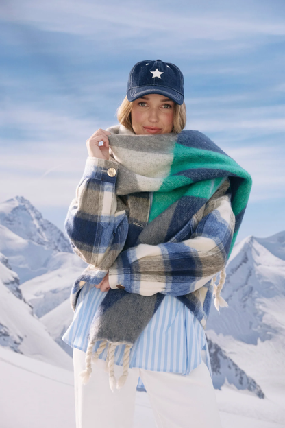Valenza Triangle Scarf - Navy