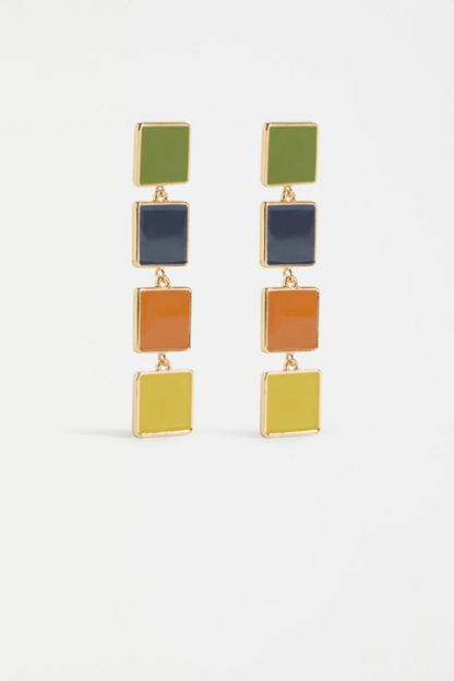 Vali Long Drop Earring - Artichoke
