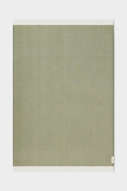 Wool Herringbone Throw - Olive