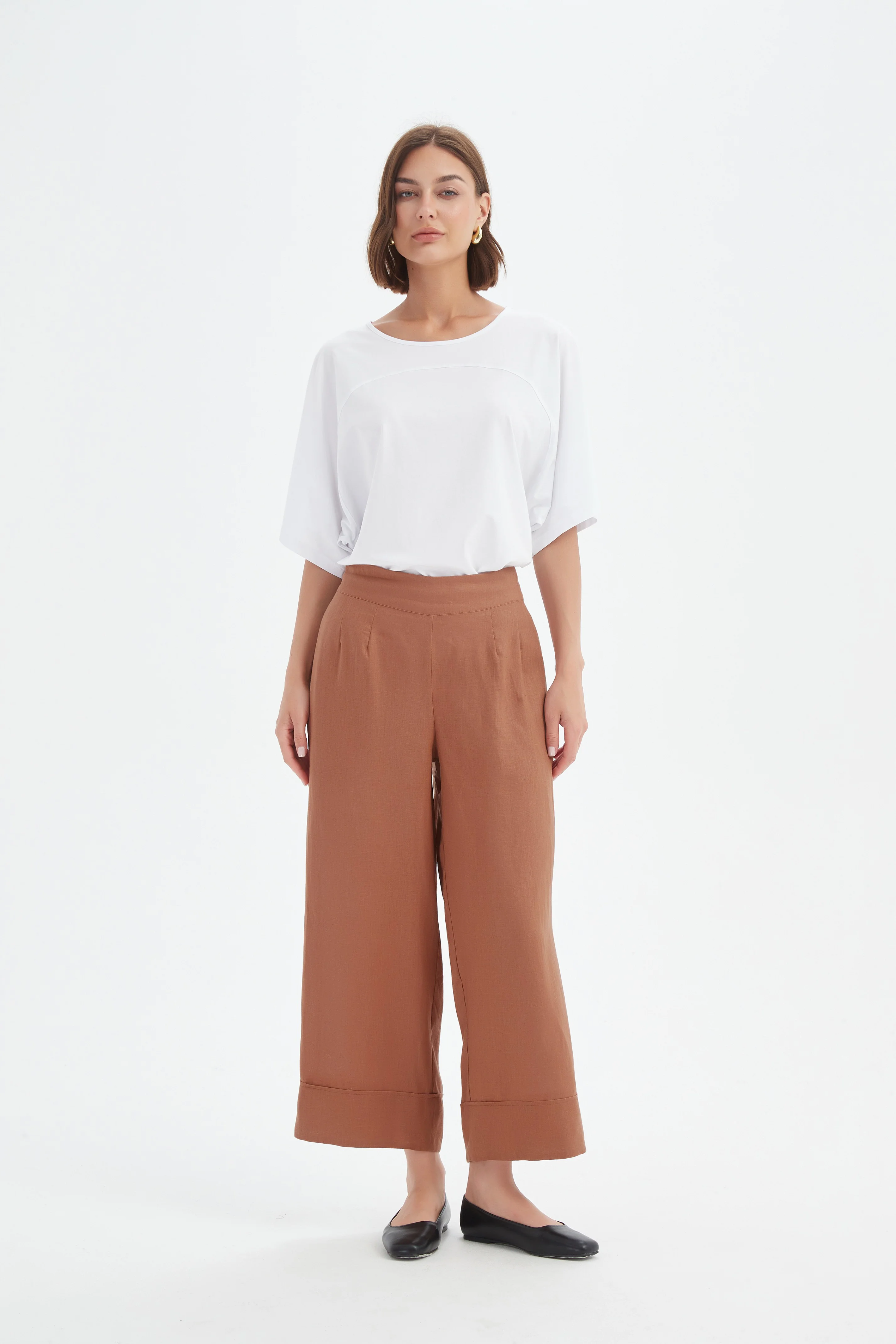 Wide Leg Linen Pant - Cedar