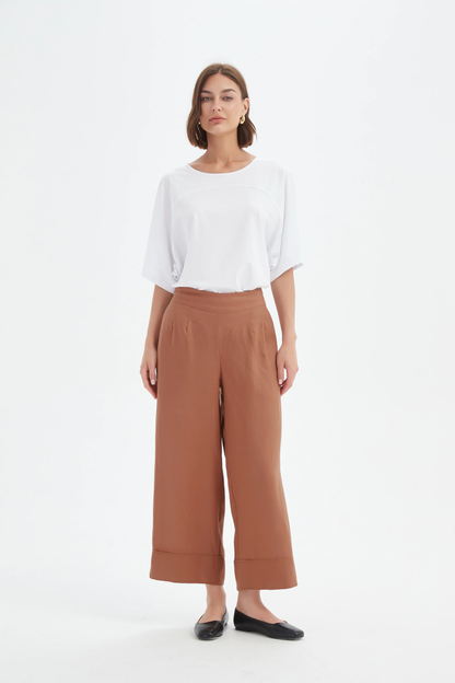 Wide Leg Linen Pant - Cedar