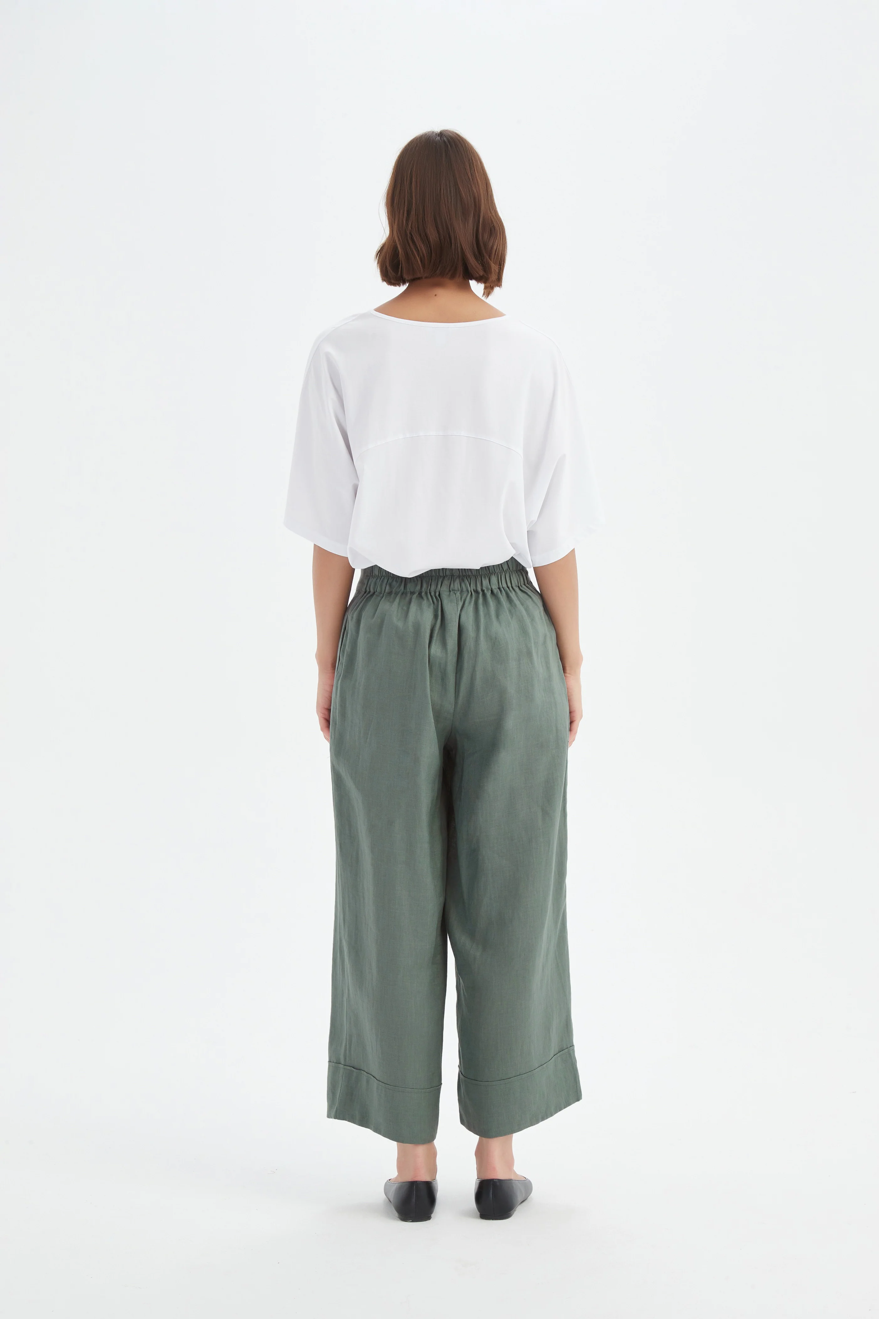 Wide Leg Linen Pant - Petrol