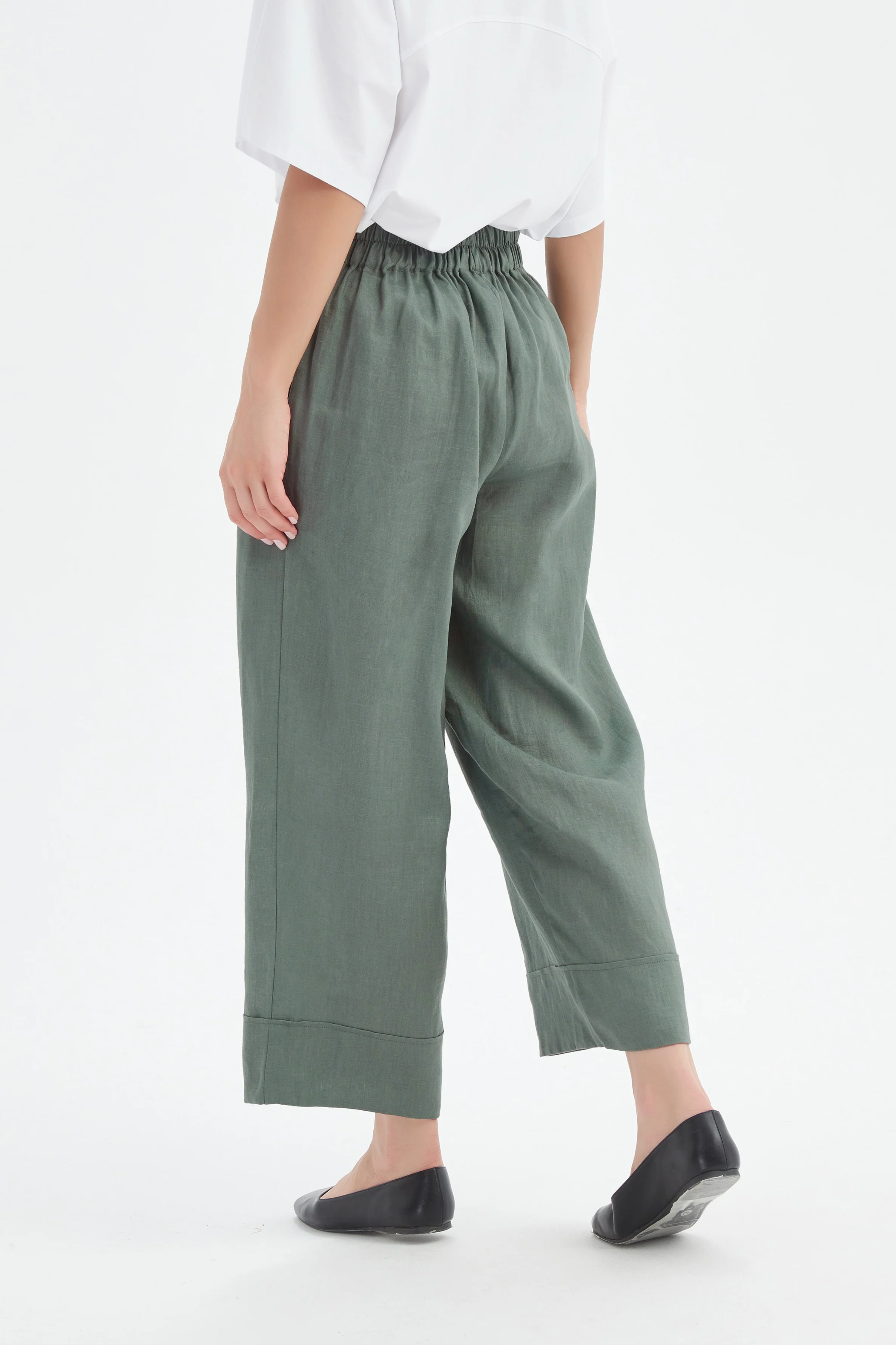 Wide Leg Linen Pant - Petrol