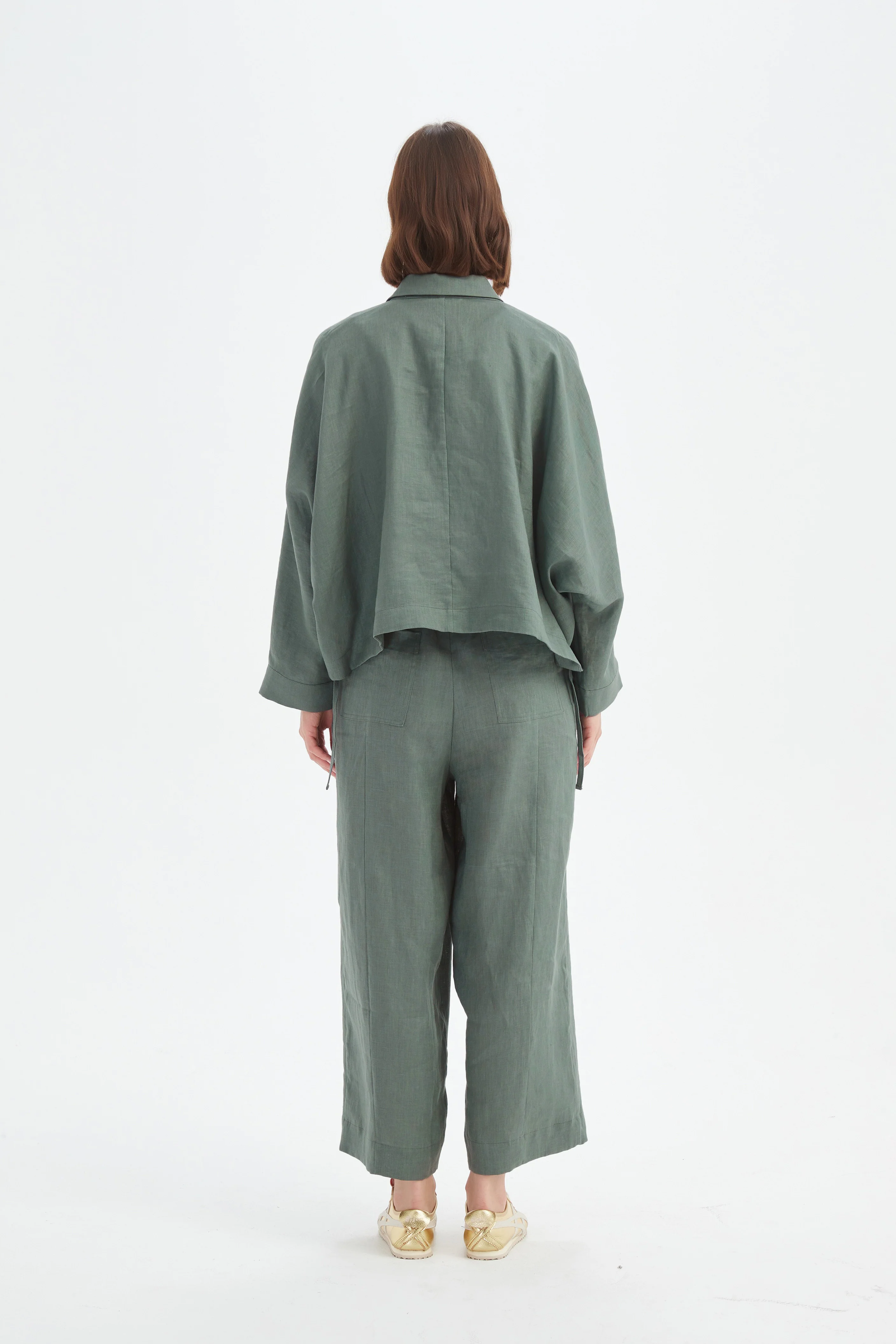 Wide Crop Overshirt - Petrol