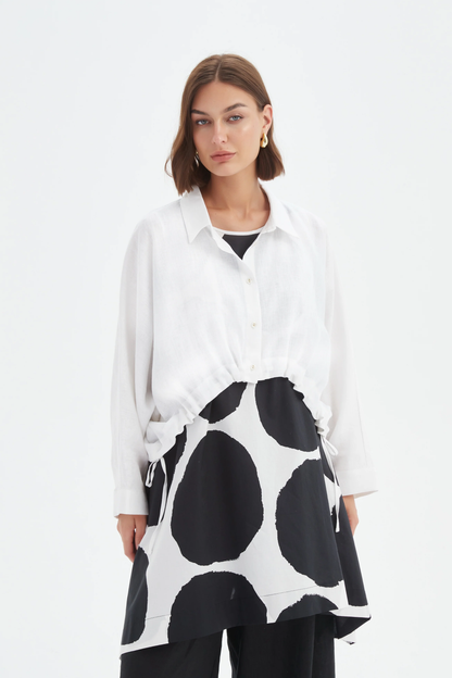 Wide Crop Overshirt - White