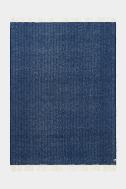 Wool Herringbone Throw - Eclipse