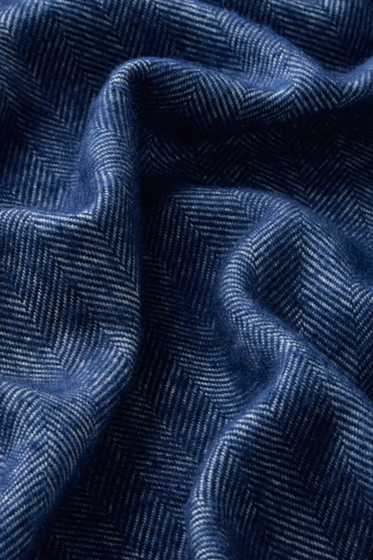 Wool Herringbone Throw - Eclipse