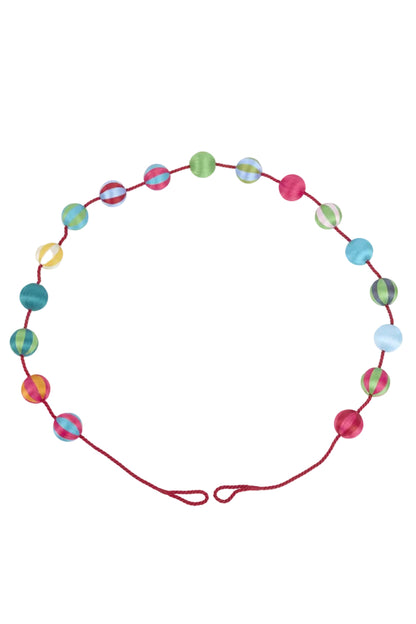 Rainbow Silk Bauble Garland Multicolour
