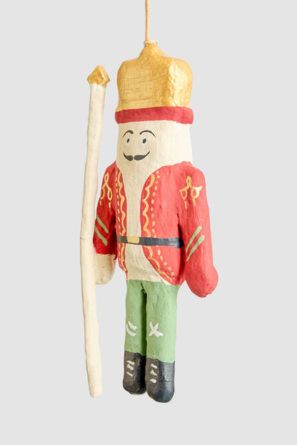 Mache Hanging Nutcracker Red