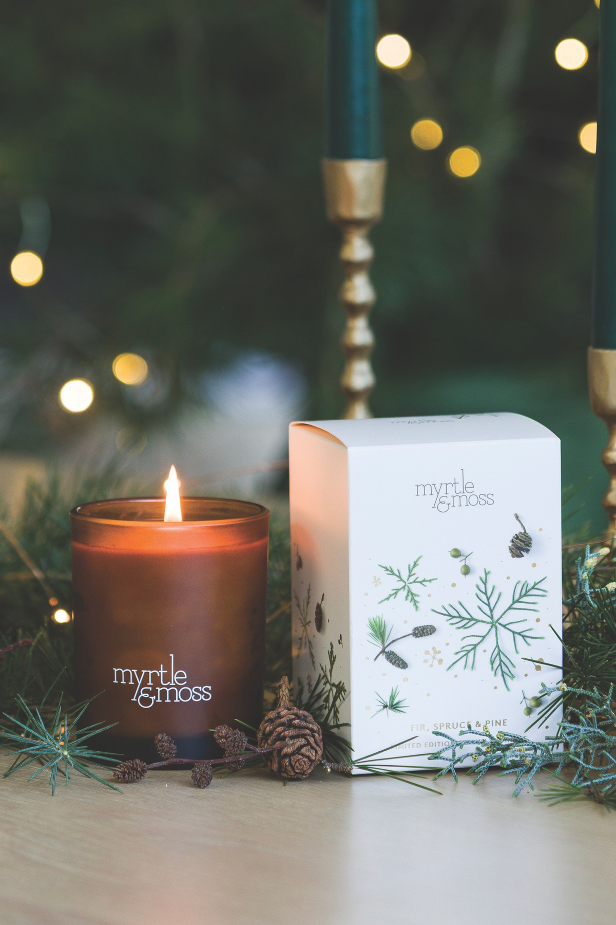 Xmas Candle - Pine, Fir & Spruce (white)