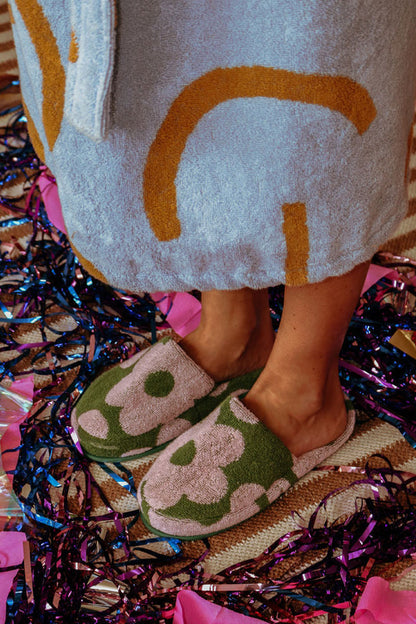 Mosey & Me Terry Slippers - Flowerbed