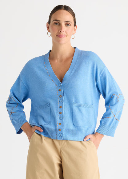 Sweet Heart Cardi - Bluebell