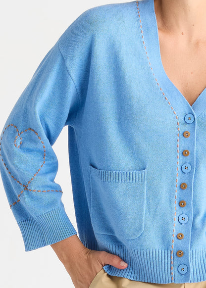 Sweet Heart Cardi - Bluebell